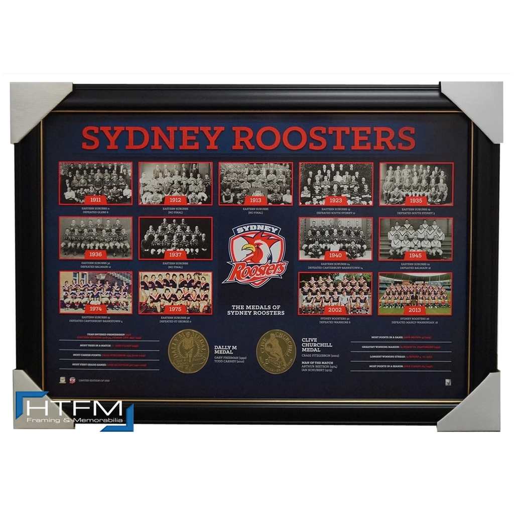 Sydney Roosters the Historical Series Montage Print Framed Official Nrl - 1838