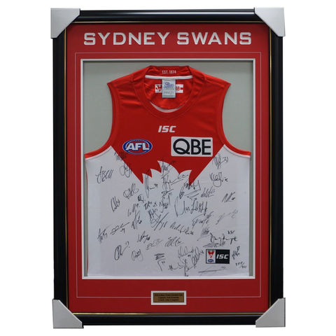 Sydney Swans 2018 Signed Official Afl Team Jumper Framed Buddy Franklin + Coa - 3407