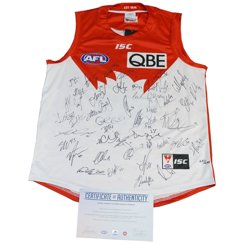 Sydney Swans 2019 Signed Official Afl Team Jumper Franklin Kennedy Heeney + Coa - 3650