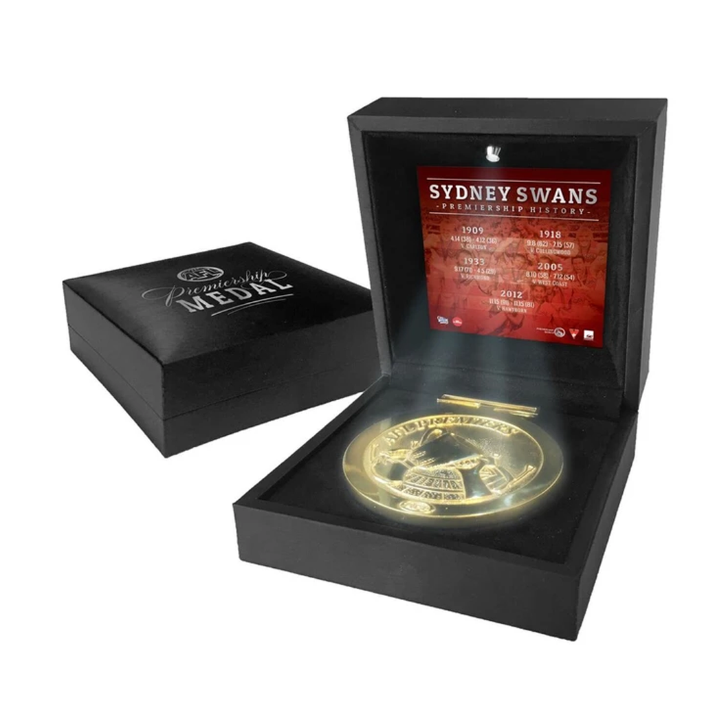 Sydney Swans Boxed Premiers Medallion Led Lighting Black Display Box Official - 2997