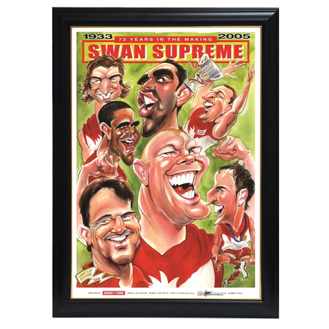 Sydney Swans, Swan Supreme, Premiers, Harv Time Print Framed - 4086