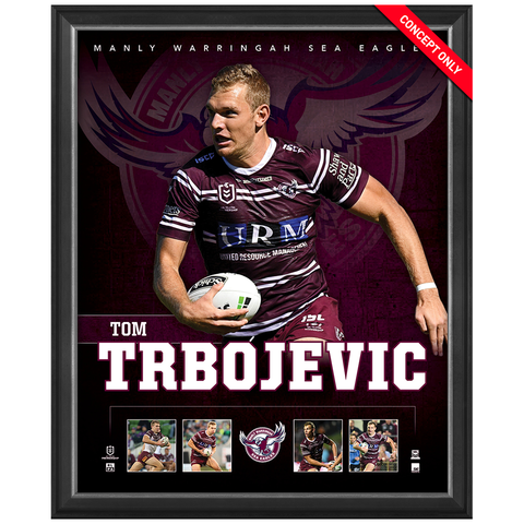 Tom Trbojevic Manly Warringah Sea Eagles Official Nrl Player Print Framed New - 4378