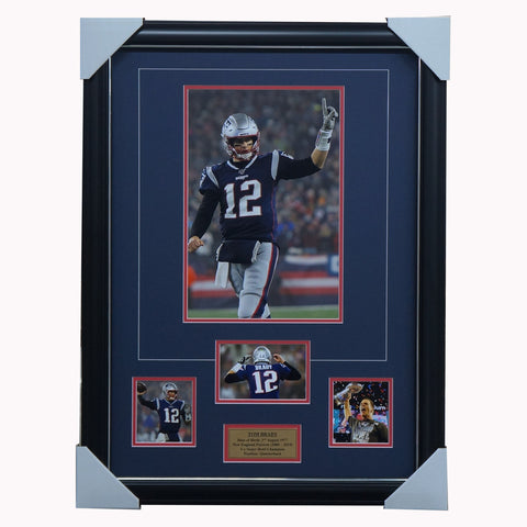 Tom Brady Tampa Bay Buccaneers and New England Patriots Framed Photo Collage