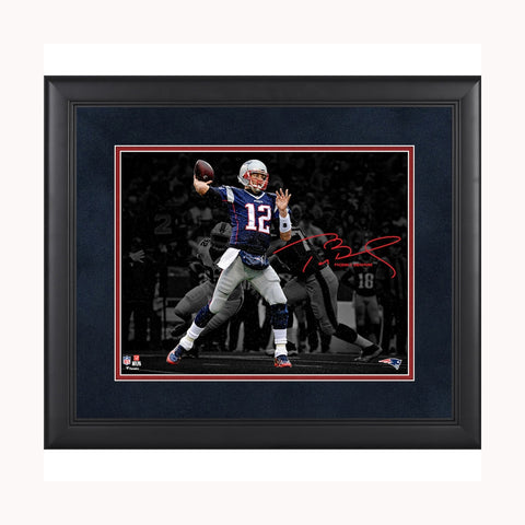 Tom Brady New England Patriots Framed 11" x 14" Spotlight Photograph - Facsimile Signature - 5120
