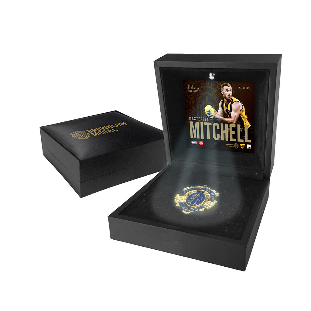 Tom Mitchell Hawthorn Hawks Official 2018 Brownlow Medal Display Led Black Box - 3486