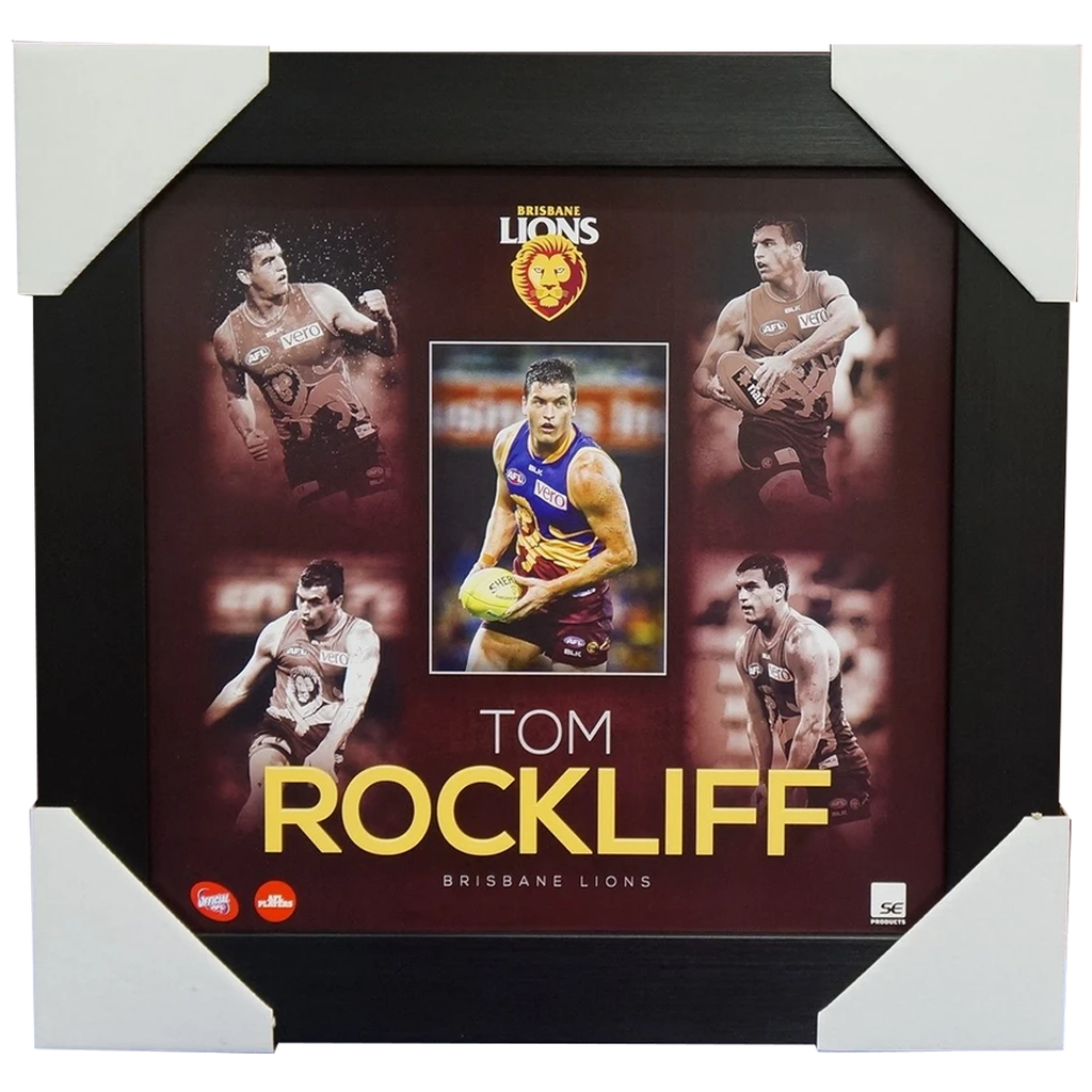 Tom Rockliff Unsigned Brisbane Lions Afl Official Montage 2015 Print Framed - 1093