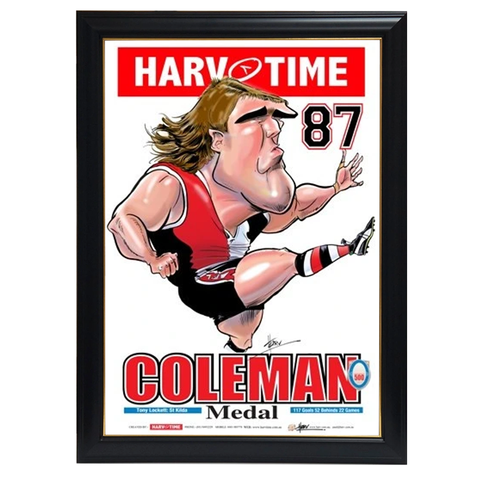 Tony Lockett, 1987 Coleman Medallist, Harv Time Print Framed - 4311