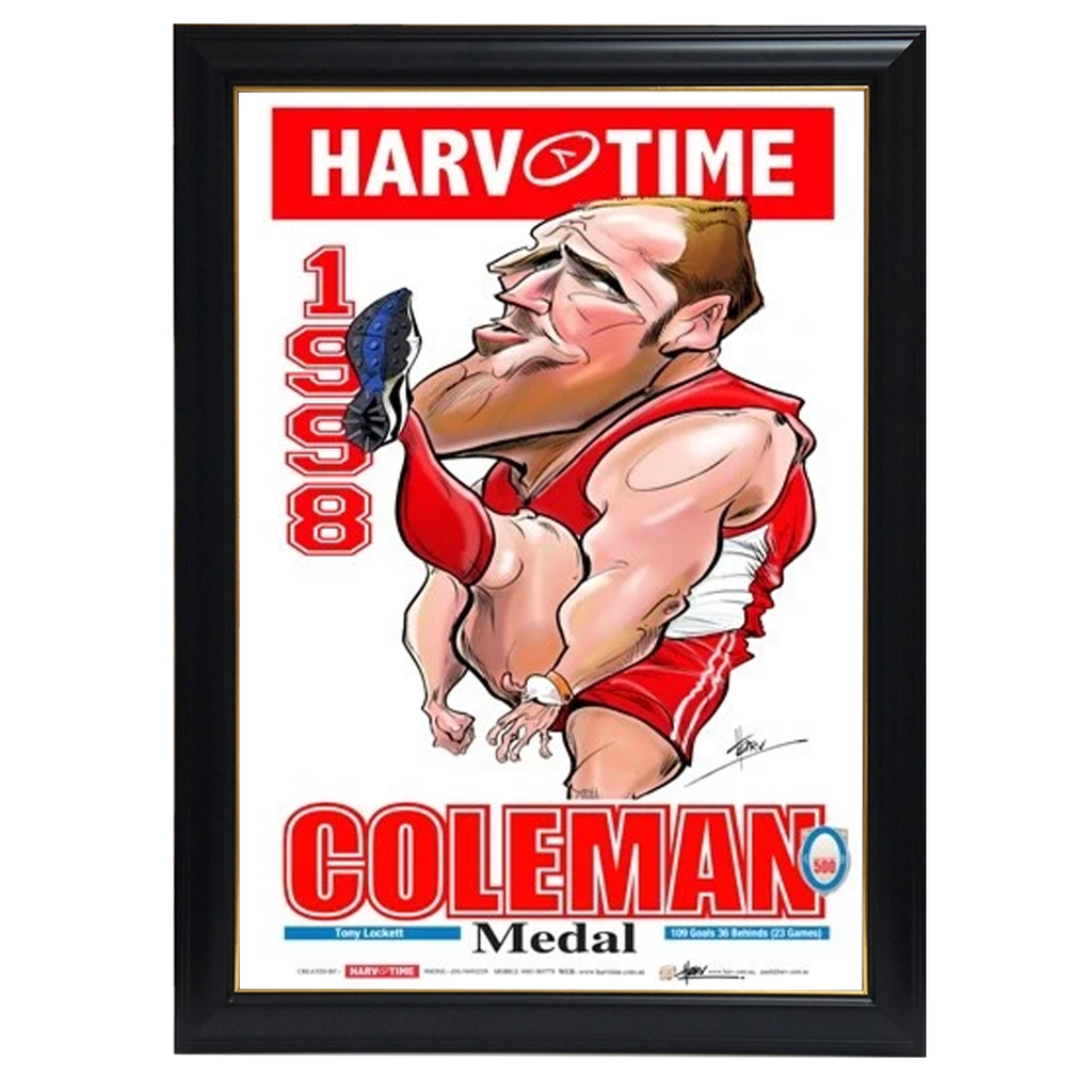 Tony Lockett, 1998 Coleman Medallist, Harv Time Print Framed - 4310