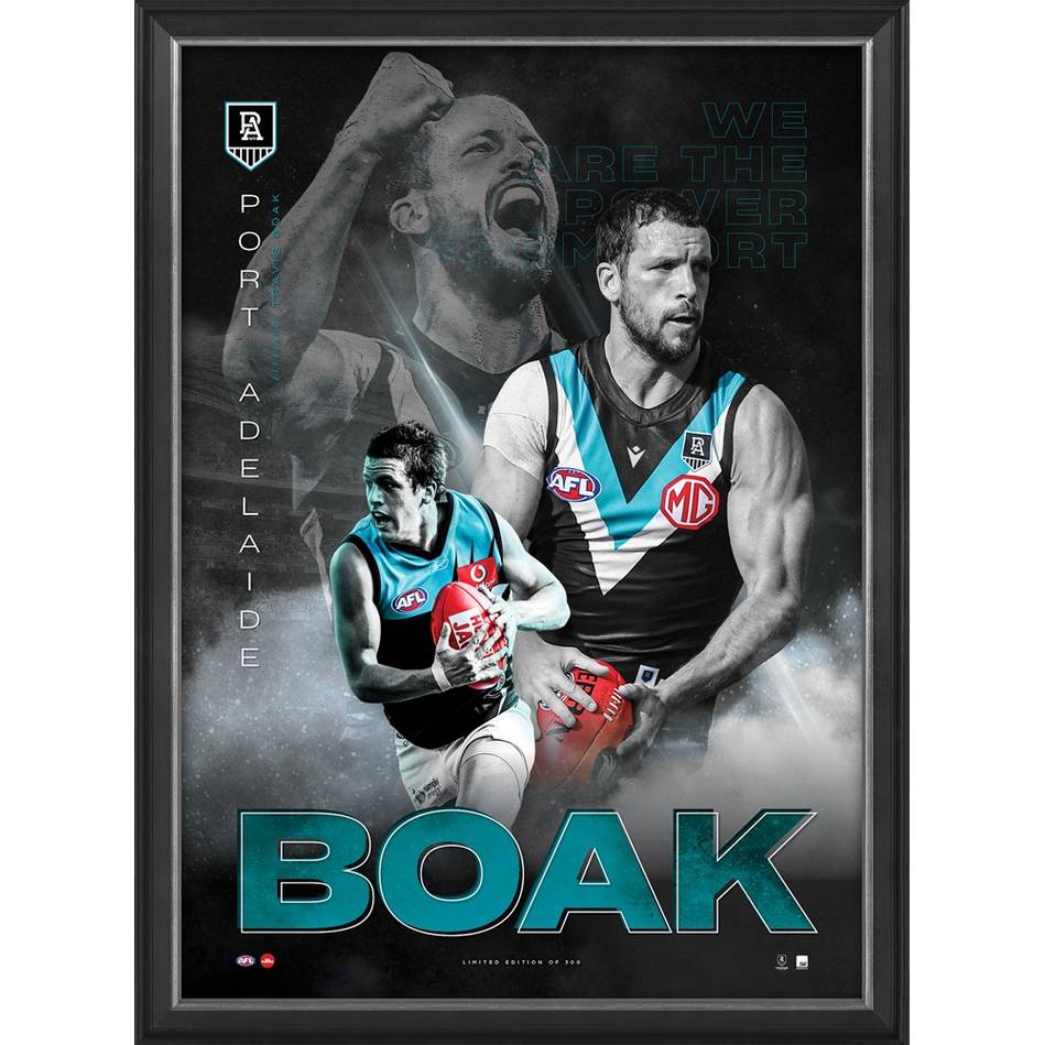 Travis Boak 300 Game Official Port Adelaide Sportsprint Framed - 4811