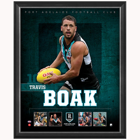 Travis Boak Port Adelaide Official Afl Player Print Framed New - 4385