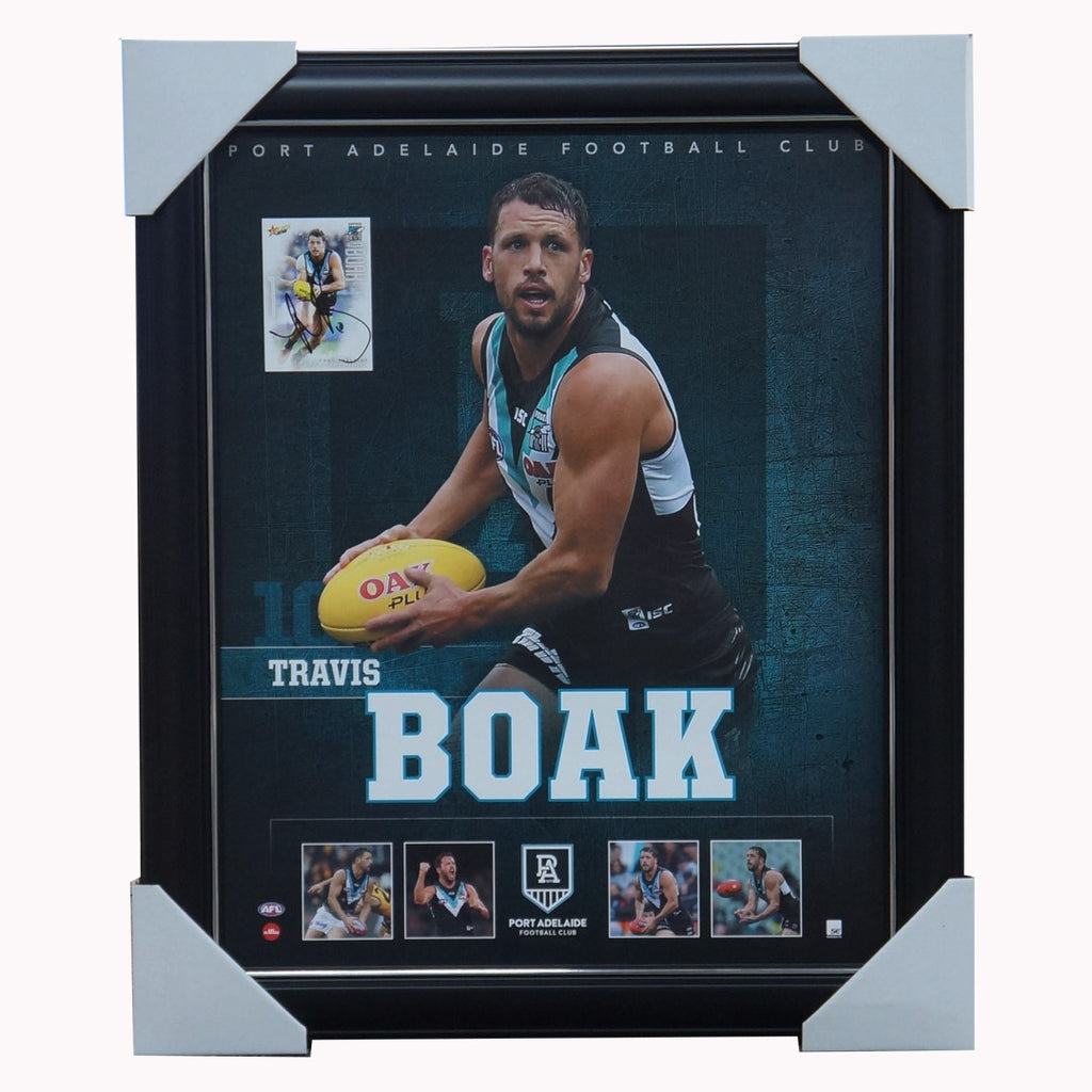 Travis Boak Port Adelaide F.c. Official Licensed AFL Print Framed + Signed Card - 5011