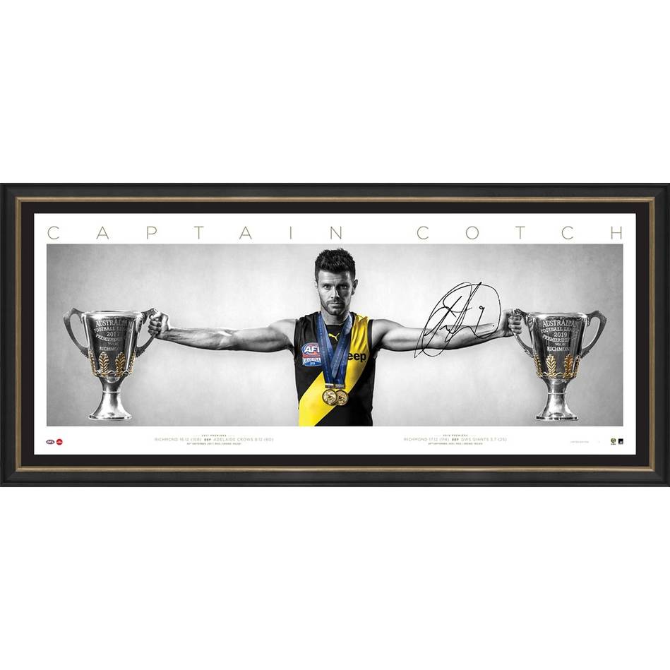 Trent Cotchin Hand Signed Richmond Wings Official Afl Print Framed 2017 & 2019 Premiers - 4369
