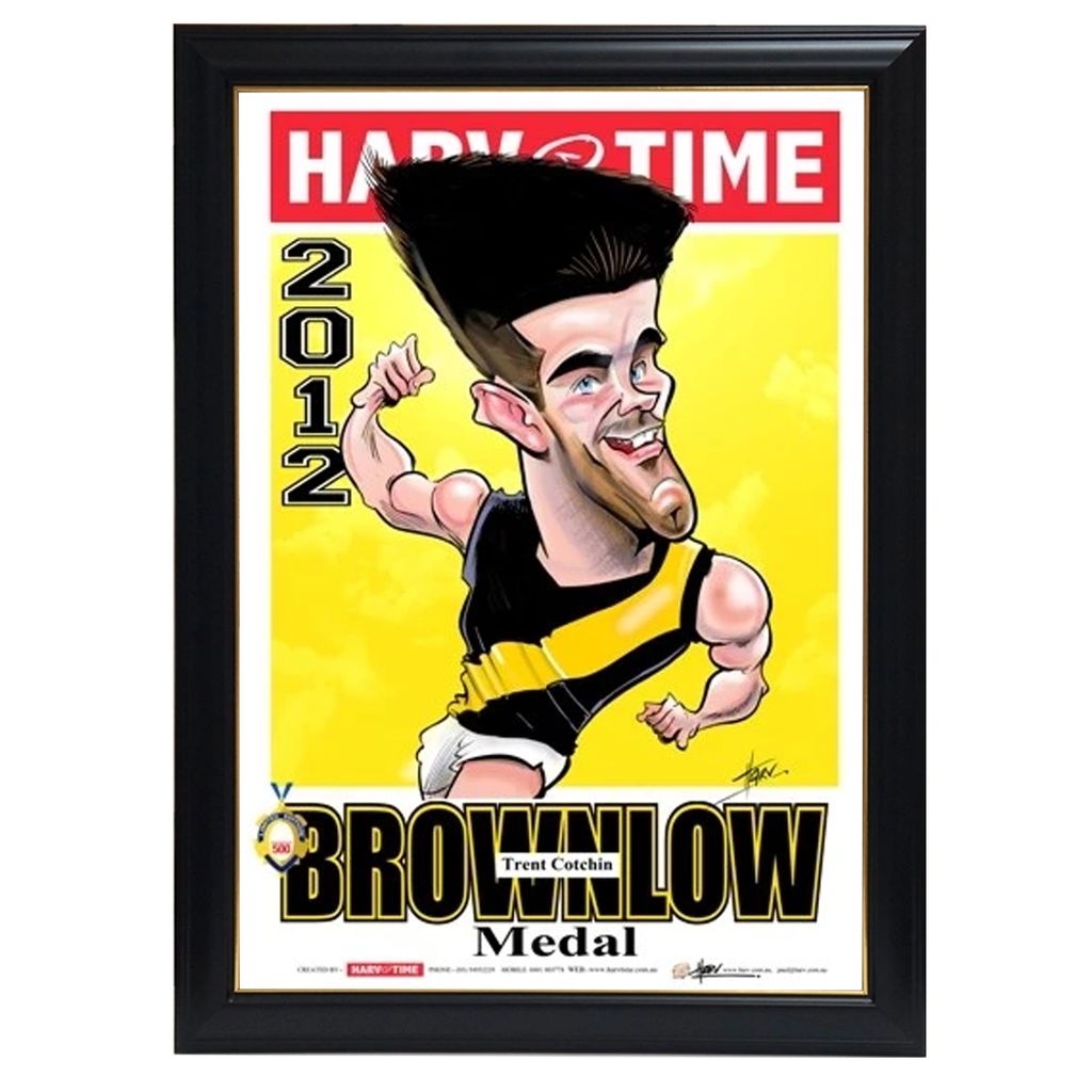 Trent Cotchin, 2012 Brownlow Medallist, Harv Time Print Framed - 4251
