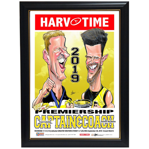 Trent Cotchin & Damian Hardwick 2019 Afl Premiership Captain/coach Richmond Harv Time L/e Print Framed - 3825