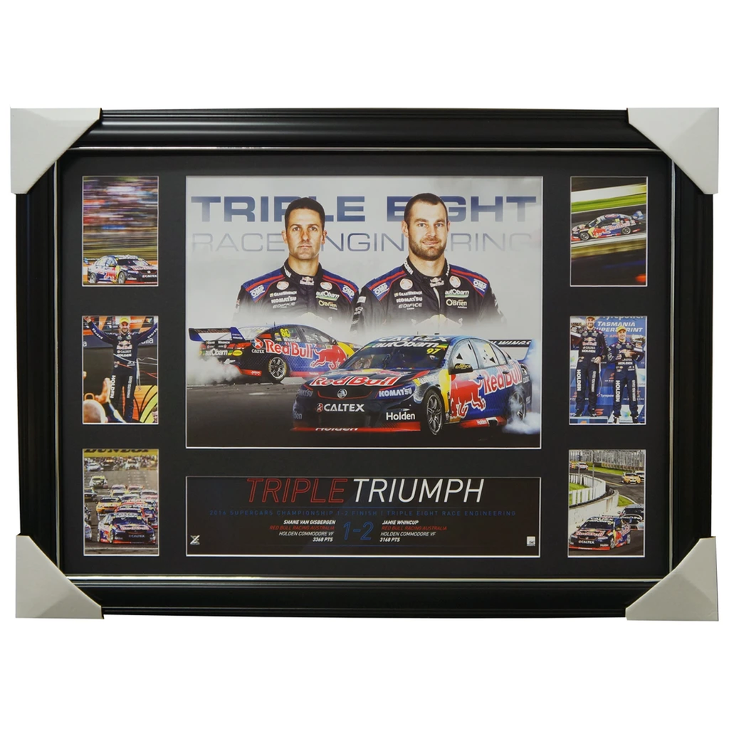 Triple Triumph Red Bull Racing Holden V8 Shane Van Gisbergen & Jamie Whincup Tribute Frame - 3016
