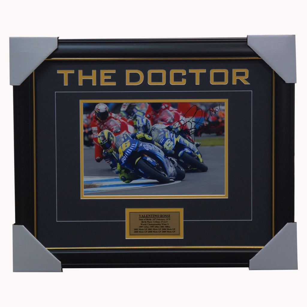Valentino Rossi Signed Yamaha Photo Framed with Plaque - 2852