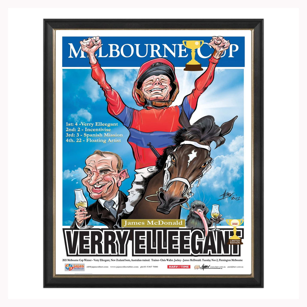 Verry Elleegant 2021 Melbourne Cup, Harv Time Print Framed - 4938