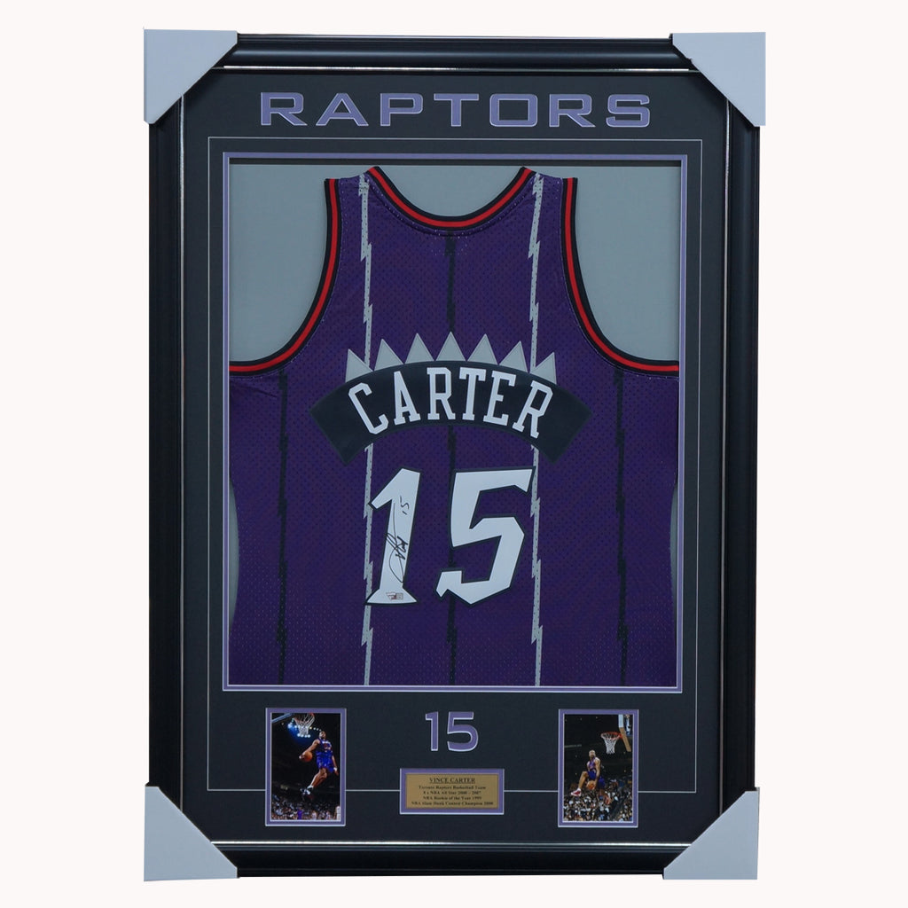 Vince Carter Signed Toronto Raptors Purple Jersey Framed Official NBA Fanatics - 5107