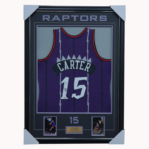 Vince Carter Signed Toronto Raptors Purple Jersey Framed Official NBA Fanatics - 5107