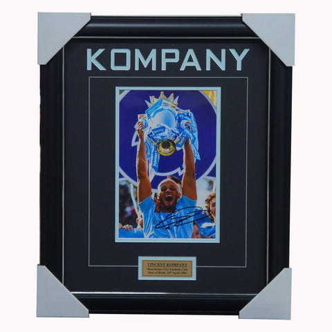 Vincent Kompany Signed Manchester City EPL Champions Photo Framed - 4942