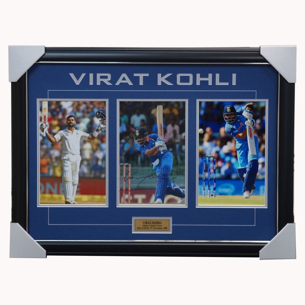 Virat Kohli Signed India Cricket Photo Collage Framed - 3986