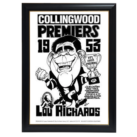 Weg Lou Richards 1953 Premiers Print Framed - 4257