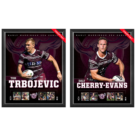 Manly Warringah Package Official Licensed Nrl Prints Framed Evans Trbojevic - 4435