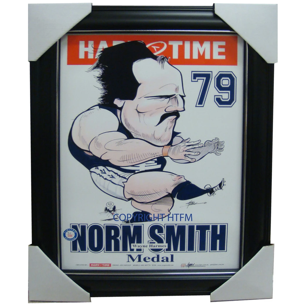 Wayne Harmes 1979 Norm Smith Medallist Harv Time L/e Print Framed Carlton - 1584