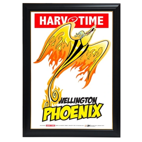 Wellington Phoenix, a-league Mascot Harv Time Print Framed - 4182