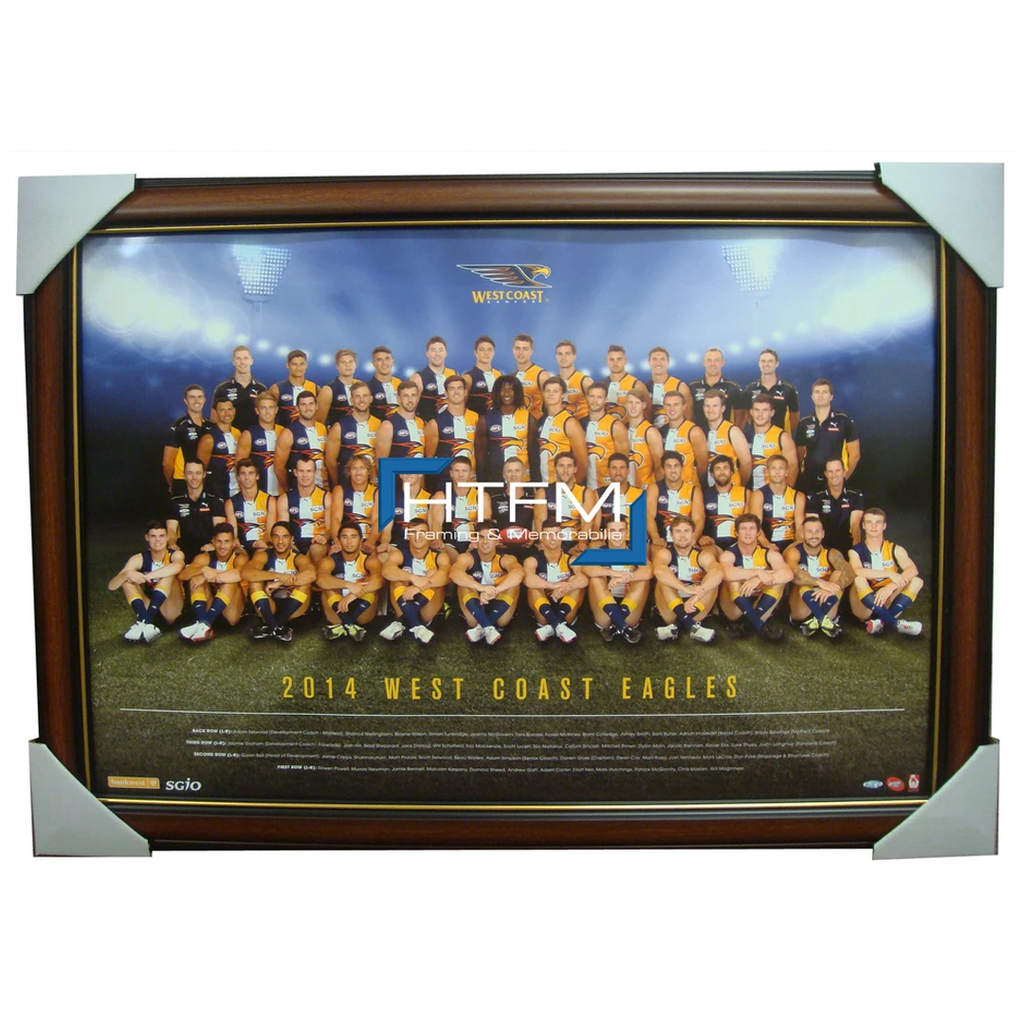 West Coast Eagles 2014 Team Print Framed Afl Official Licensed Naitanui Glass - 1755