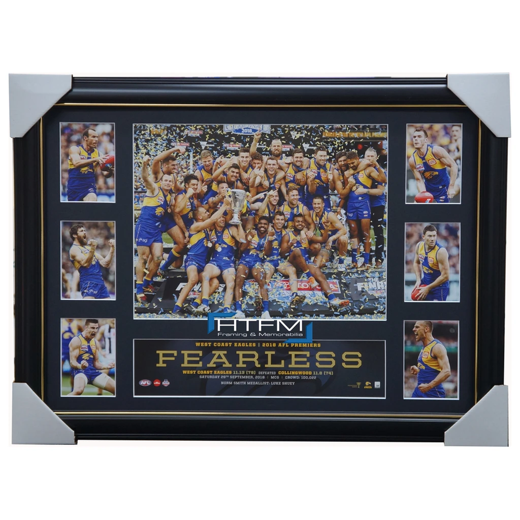 West Coast Eagles 2018 Premiers Deluxe Tribute Official Afl Print Frame Shuey - 3496