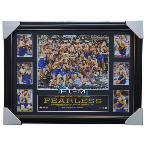 West Coast Eagles 2018 Premiers Deluxe Tribute Official Afl Print Frame Shuey - 3496
