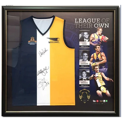 West Coast Eagles Signed Official Afl Brownlow Jumper Framed With Medal - 2065