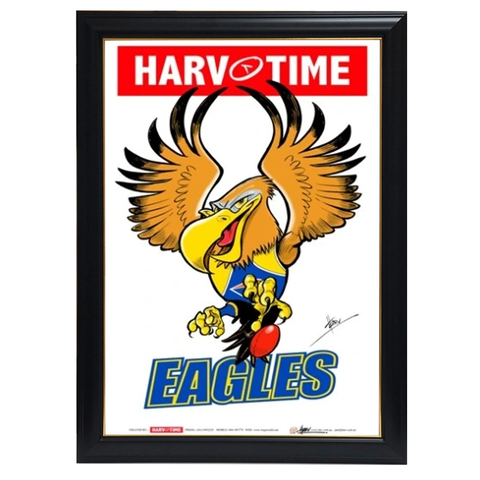West Coast Eagles, Mascot Print Harv Time Print Framed - 4164
