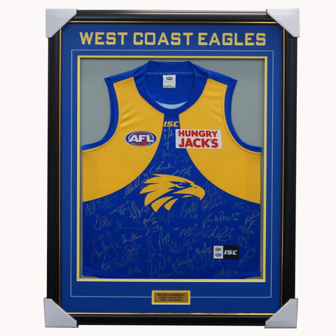 West Coast Eagles 2019 Signed Official Afl Team Jumper Framed Hurn Sheed Naitanui + Coa - 3642