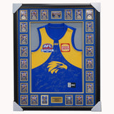 West Coast Eagles Team Signed 2018 Premiers Official AFL Jumper Framed With Premiership Cards - 3740