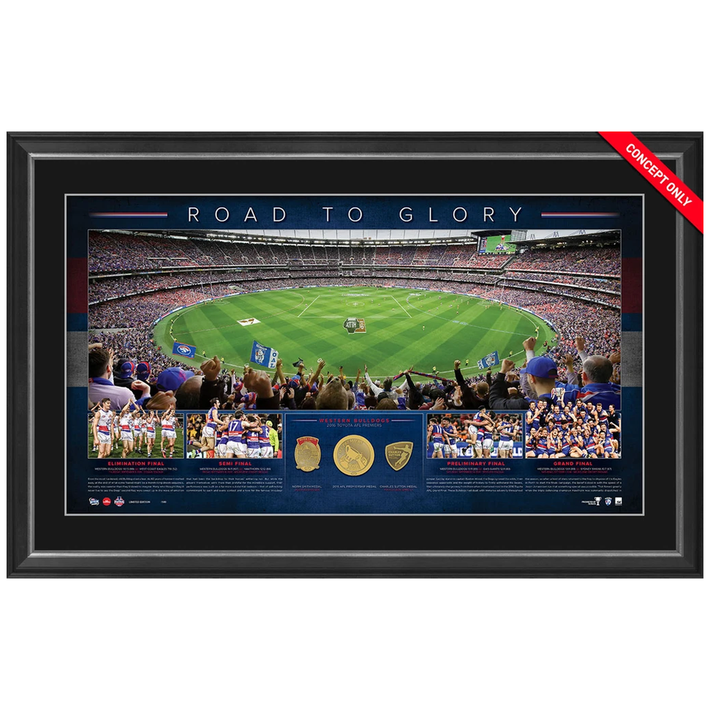 Western Bulldogs 2016 Afl Premiers Road to Glory Deluxe Print Framed Bontempelli - 3004