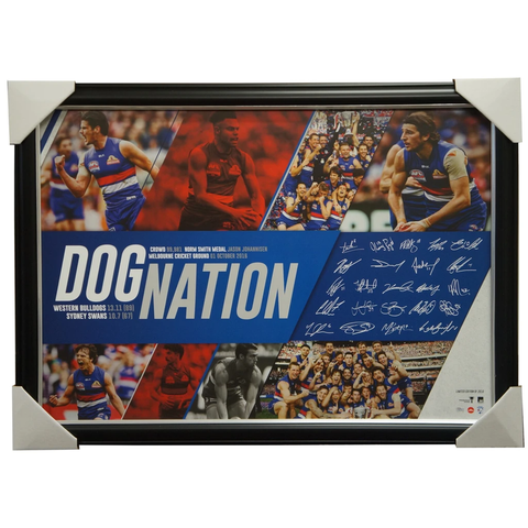 Western Bulldogs 2016 Afl Premiers Signed Facsimile Print Framed Stringer Bontempelli - 2957
