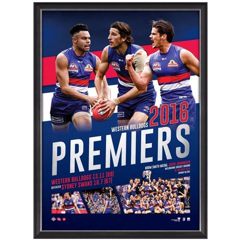 Western Bulldogs 2016 Premiers Official Afl Print Framed Johannisen Beveridge - 2962