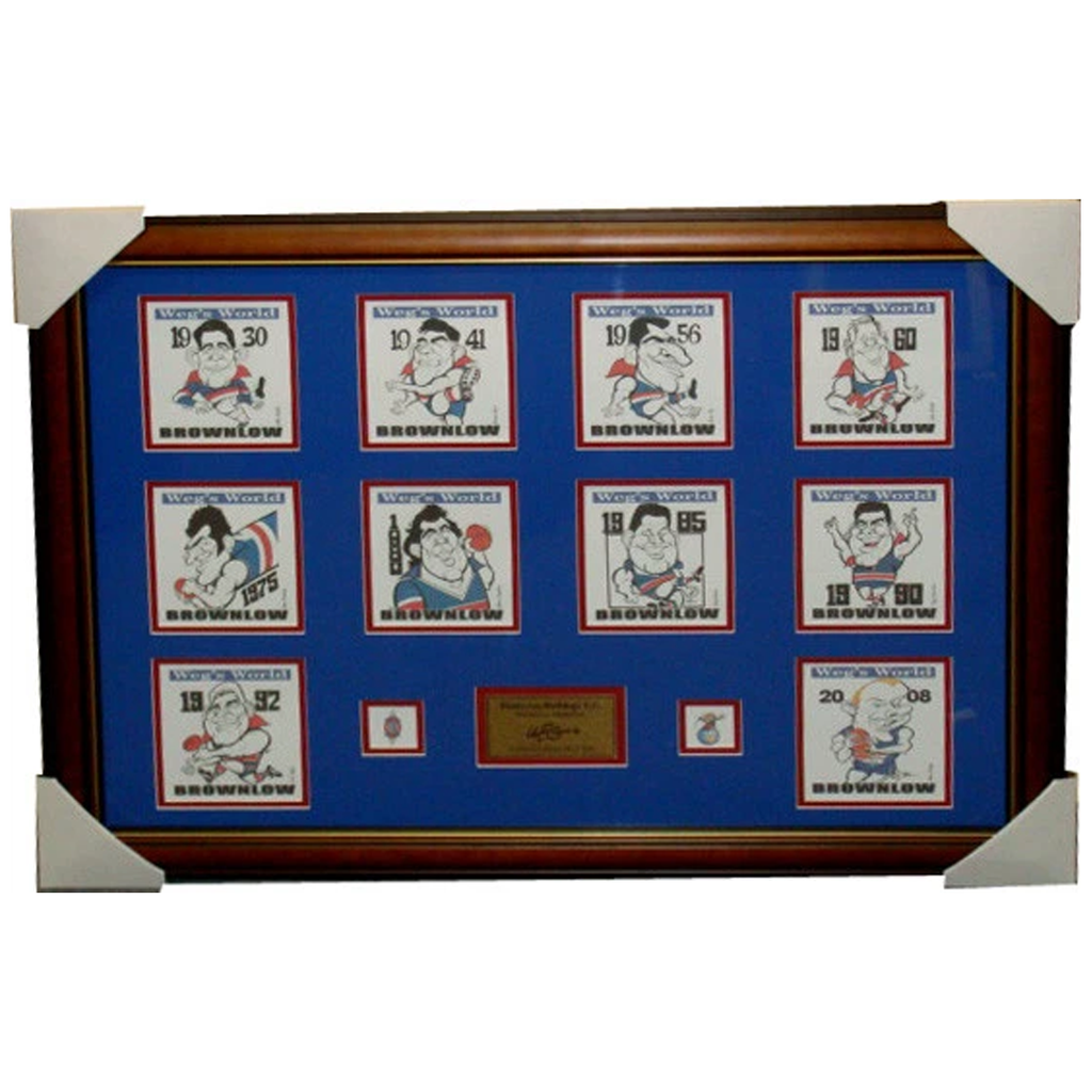 Western Bulldogs & Footscray Brownlow Medallist Limited Edition Prints Framed - 2750