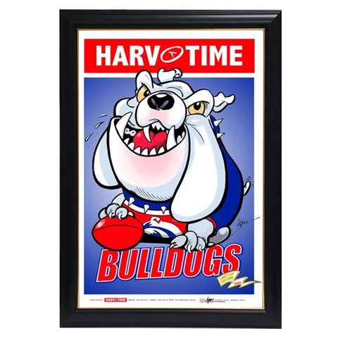 Western Bulldogs, Mascot Harv Time Print Framed - 4061