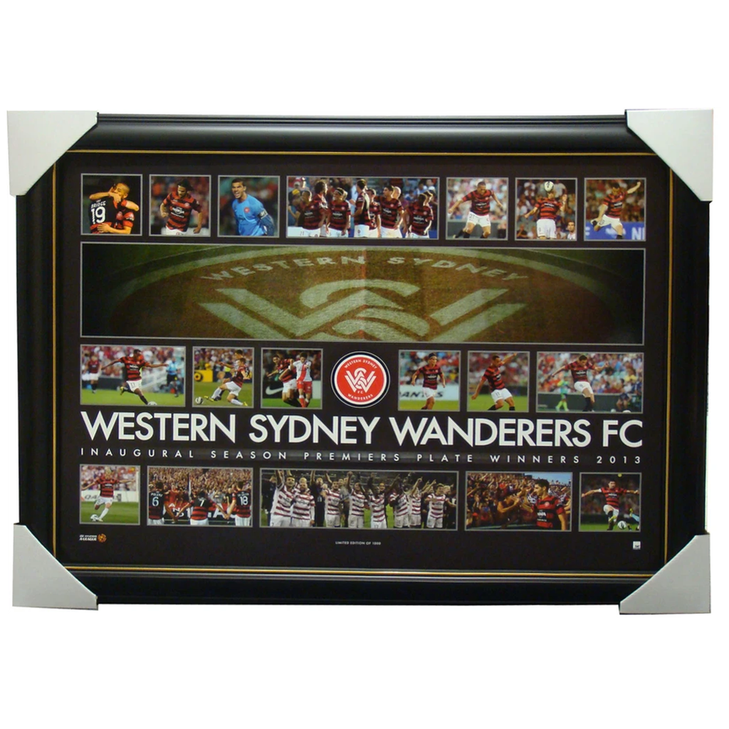 Western Sydney Wanderers 2013 a-league Premiers Plate Sports Print Framed - 1349