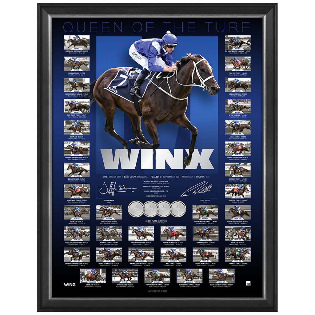Winx "Queen of the Turf" Limited Edition Signed Official Retirement Print Framed 37 Race Wins - 4785