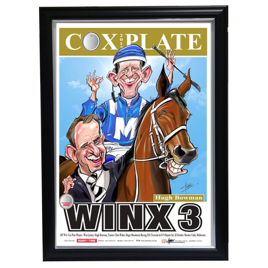 Winx 2017 Cox Plate Champion Harv Time L/e Print Framed Hugh Bowman - 3220