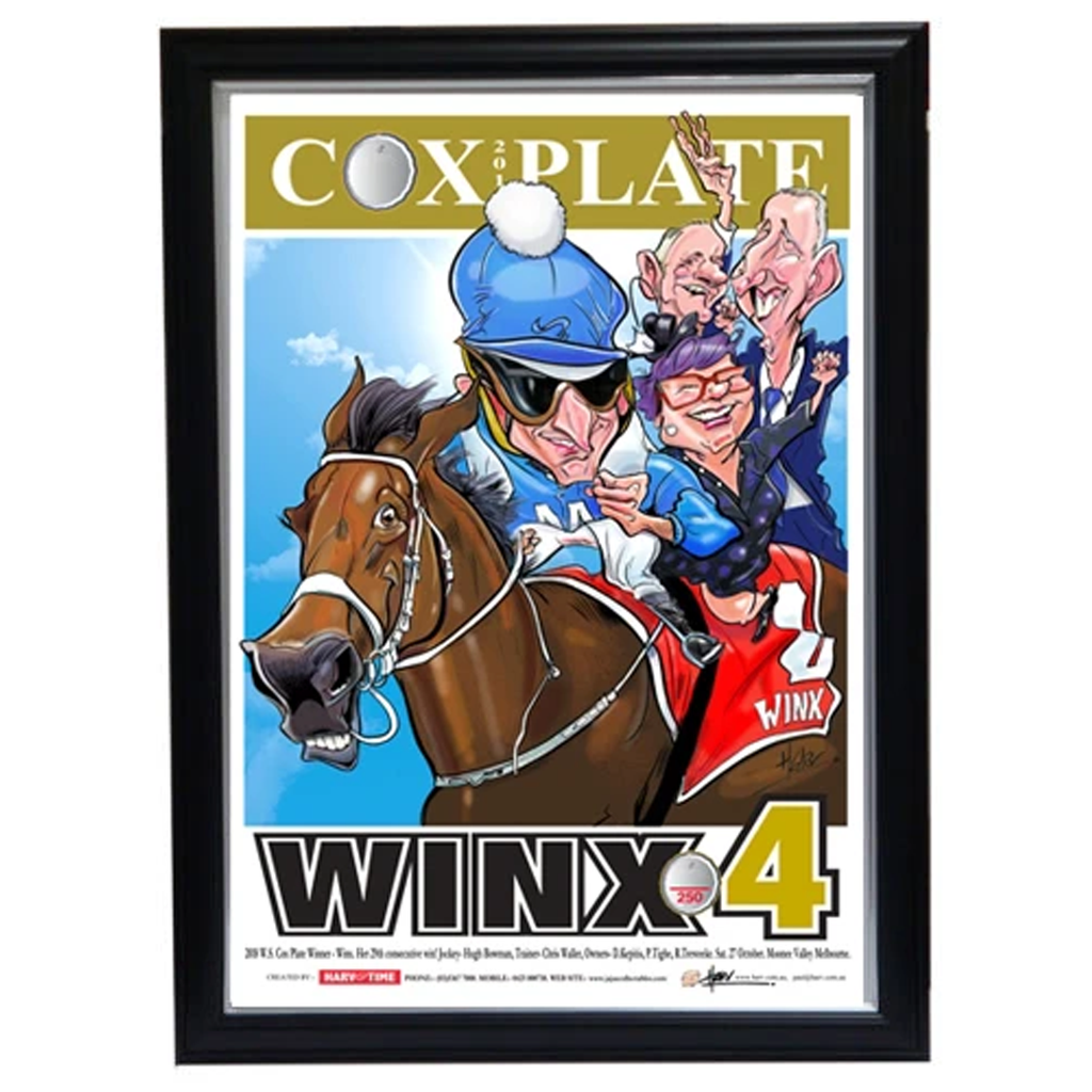 Winx 2018 Cox Plate Horse Racing Champion Harv Time L/e Print Framed Hugh Bowman - 3549