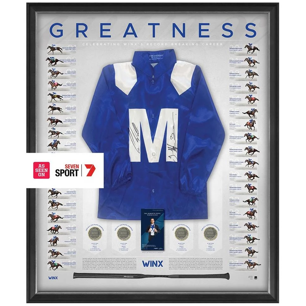 Winx Dual Signed Limited Edition The Greatest Official Retirement Silks Framed Waller & Bowman - 3659