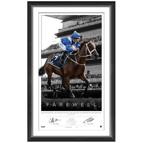 Winx Farewell Dual Signed Limited Edition Official Retirement Print Framed Waller & Bowman - 3662
