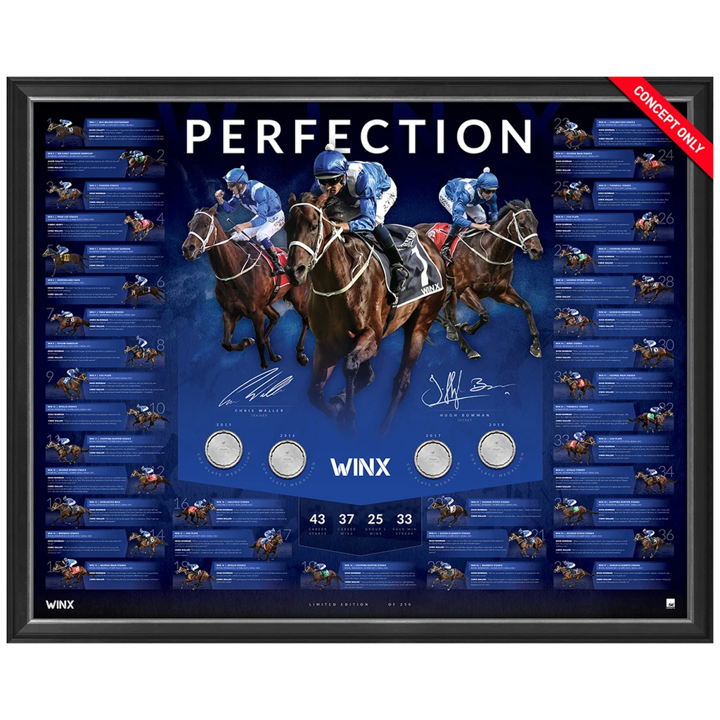 Winx Perfection Dual Signed Limited Edition Official Retirement Print Framed Waller & Bowman - 3660 Last One