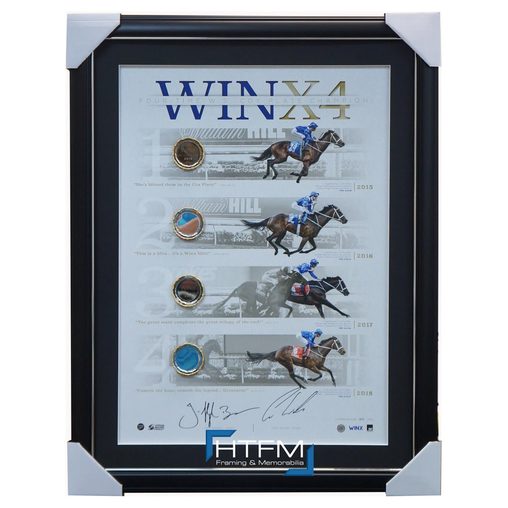 Winx Signed 4 X Cox Plate Champion Official Lithograph Framed Winx4 - 3541 in Stock Now