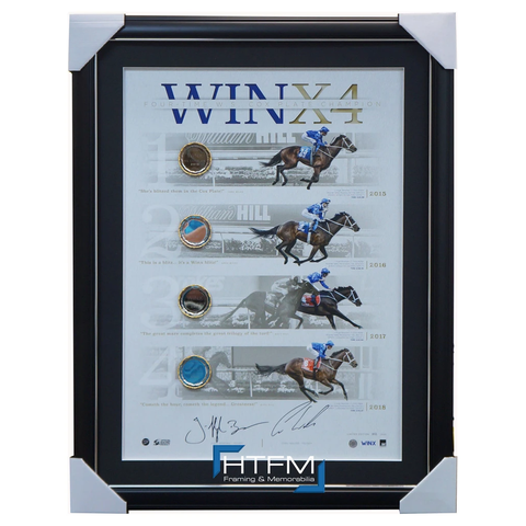 Winx Signed 4 X Cox Plate Champion Official Lithograph Framed Winx4 - 3541 in Stock Now